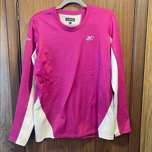 Klim Women's Long Sleeve Tee - Pink and White